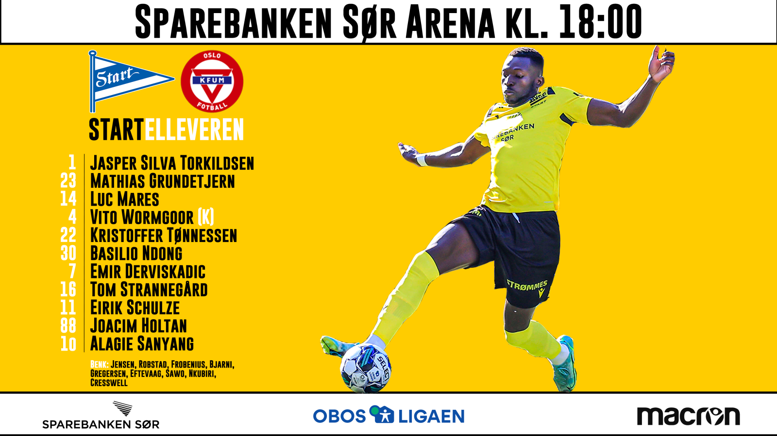 Disse starter mot KFUM / Start