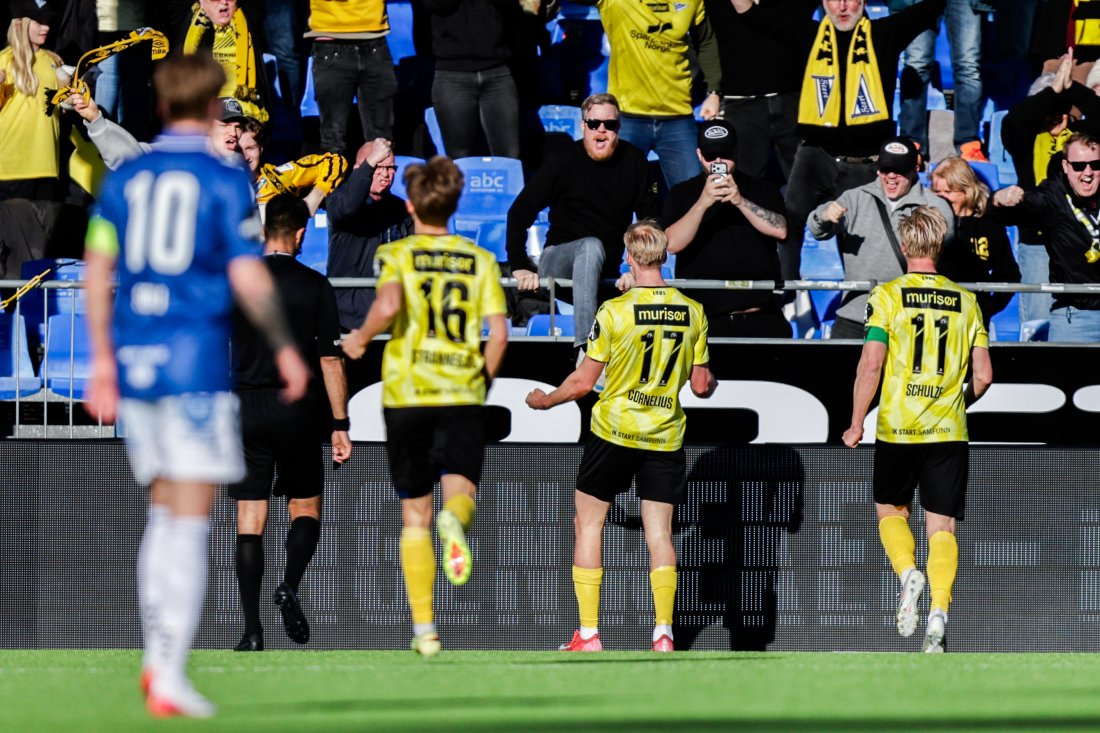 Det endte med poengdeling i Sarpsborg. Jesper Cornelius scoret også sitt første mål i Eliteserien. Foto: Christoffer Andersen / NTB