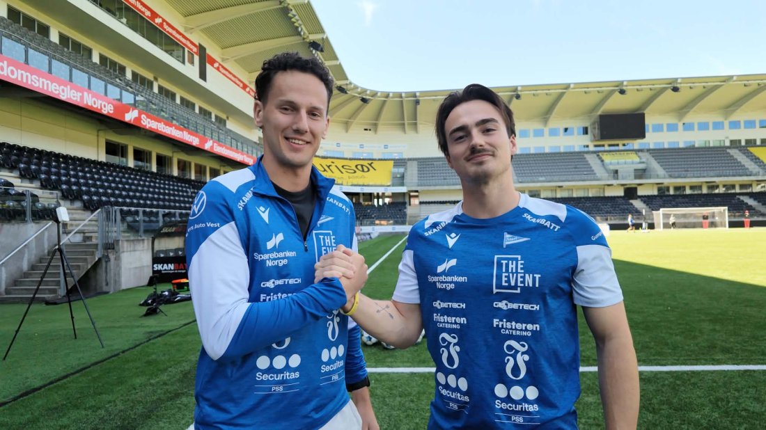 (F.v) Simon sammen med hovedtrener for Start G15, Sondre Vinjevoll.